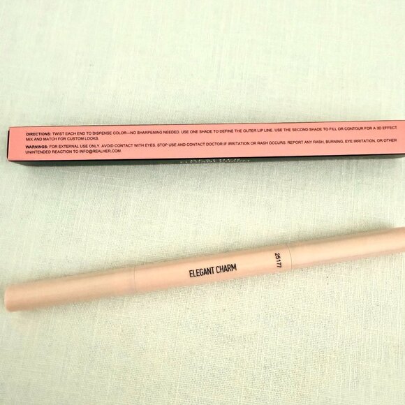 Realher Elegant Charm Lip Liner Pink Nude Full Size 2 Sided Twist Up Vegan - Picture 6 of 8